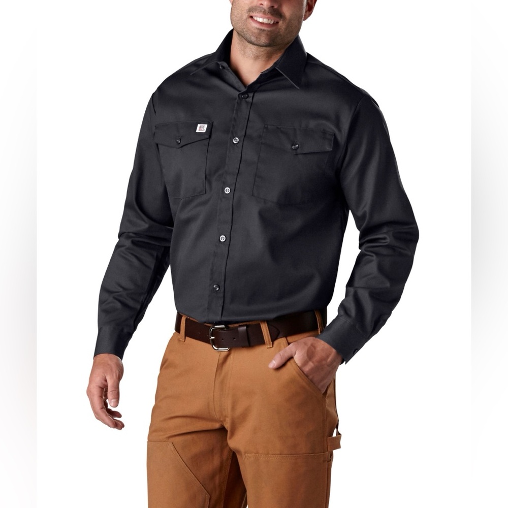 NWT Big Bill Men’s Navy Blue Work Shirt Long Sleeve, Size XL, Durable Workwear